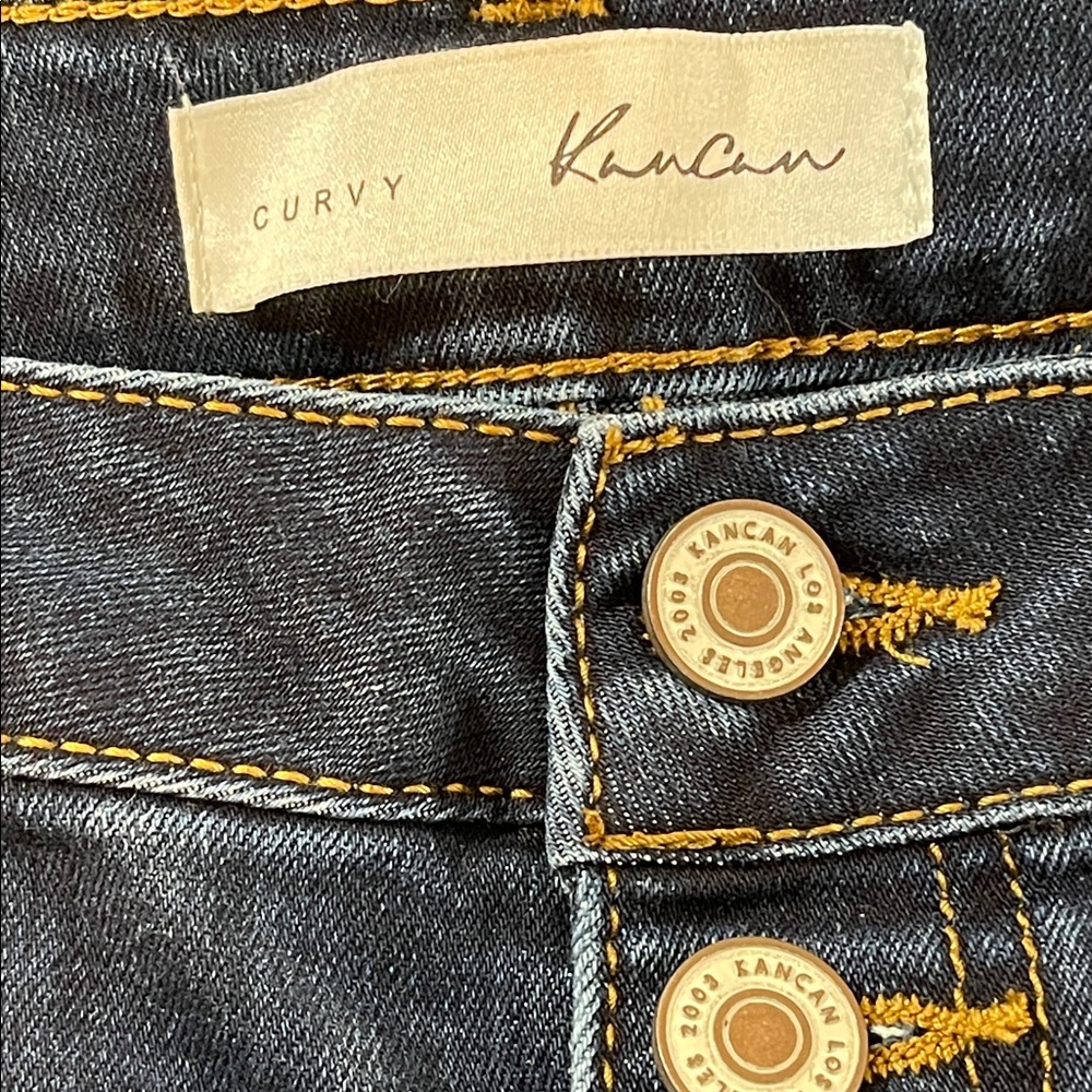 KANCAN Candice High Rise Super Skinny Jeans Curvy Blue Button Fly Size 15/31 - Picture 10 of 14